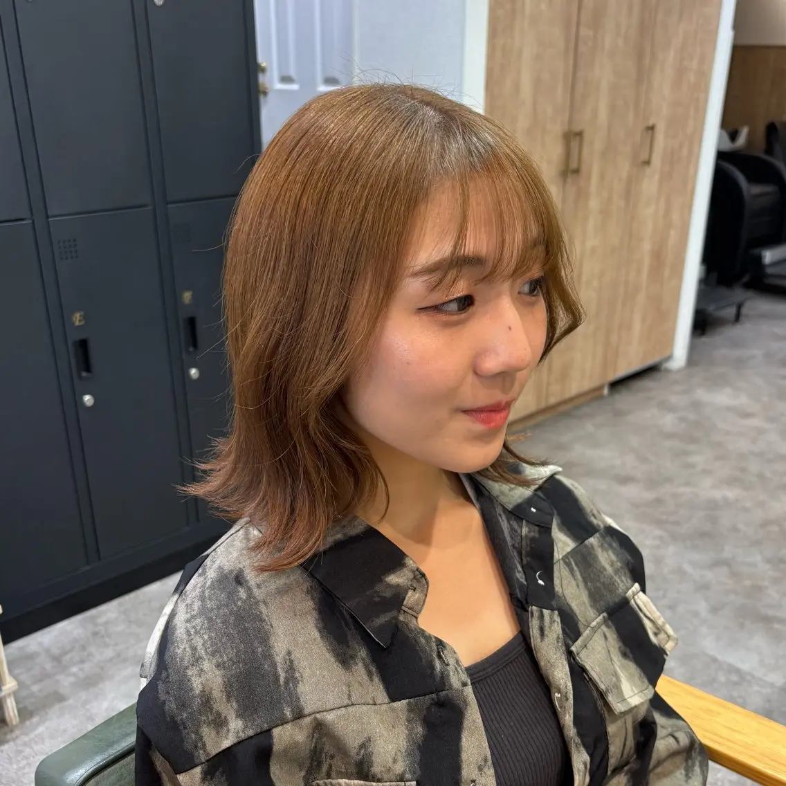 ミディアム カラー ベージュカラー ヘアカラー 銀座：似合わせカラー オリーブ🫒アレンジのヘアスタイル