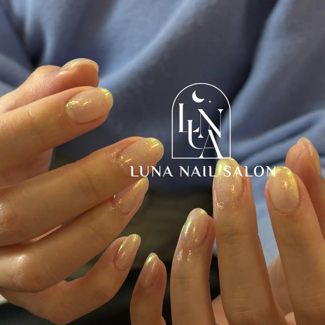 ネイル アートネイル フレンチネイル ジェルネイル ガラスフレンチ 韓国ネイル ハンドネイル ハンドケア LUNA Nail salon💕のネイルデザイン