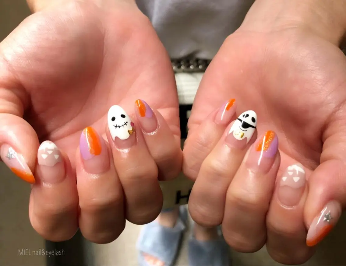 ネイル ハロウィン 持ち込み ハンドネイル nail salon monailのネイルデザイン