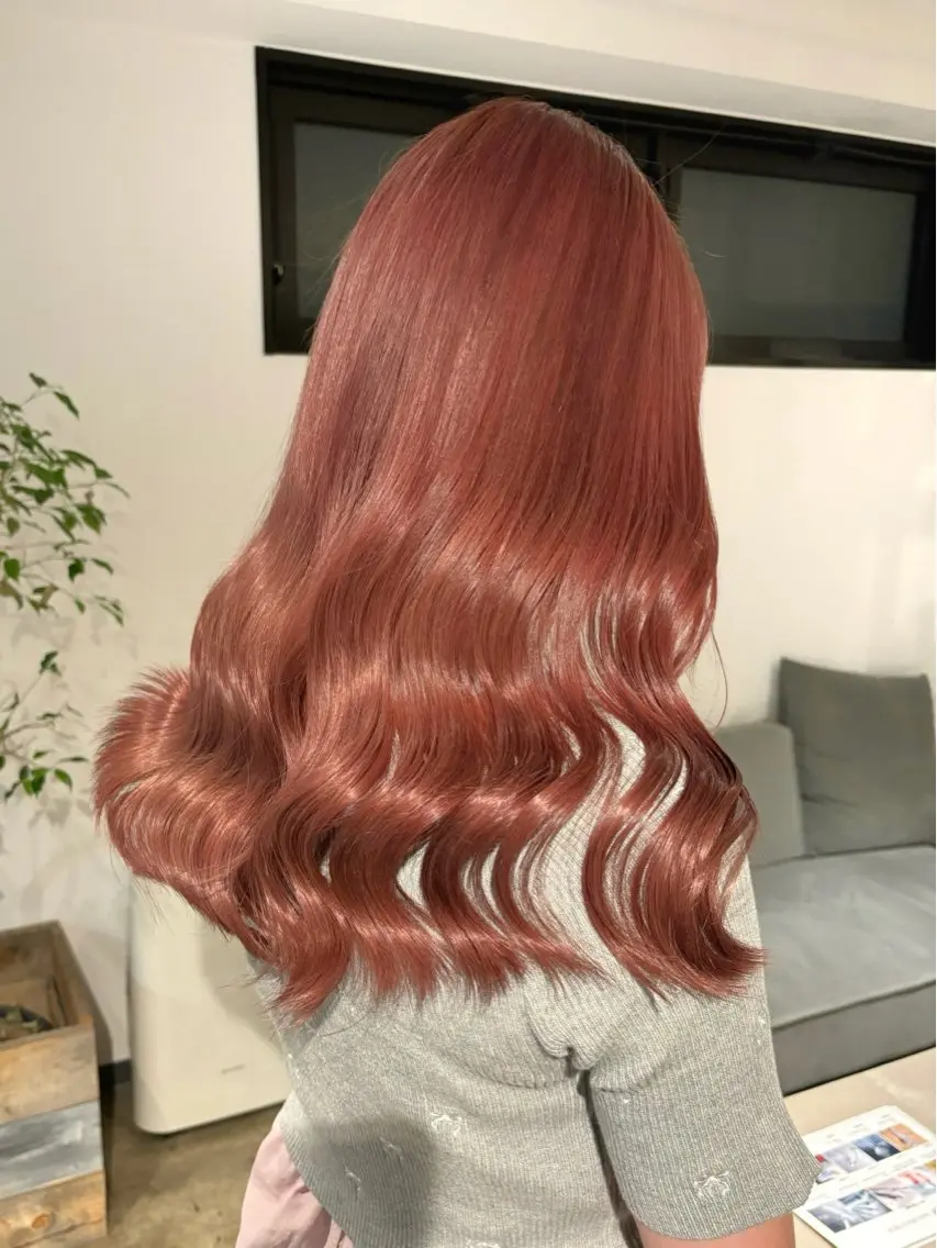 ロング カラー ブリーチ ケアブリーチ ケアカラー ダブルカラー ピンクカラー 暖色カラー🍒 ケアブリーチ/akiのヘアスタイル