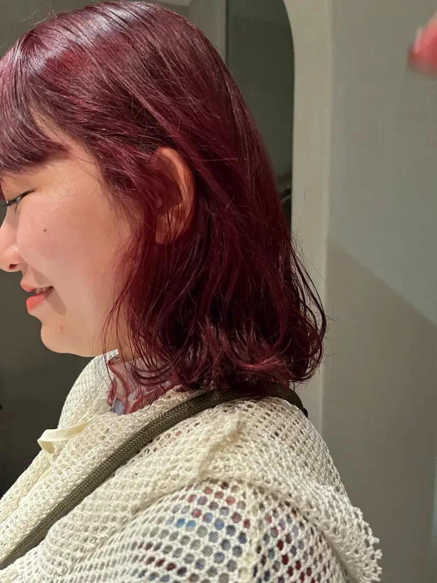 カラー ボルドーカラー hishida akiho  🩰のヘアスタイル