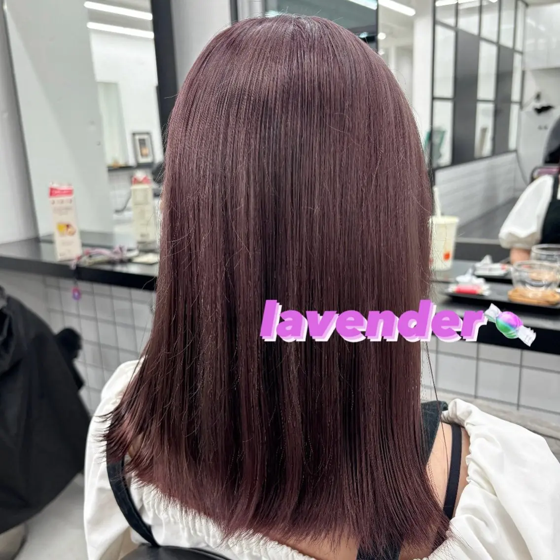 セミロング カラー ラベンダーカラー 🫧‪Ameri🫧 Emma ecoleのヘアスタイル