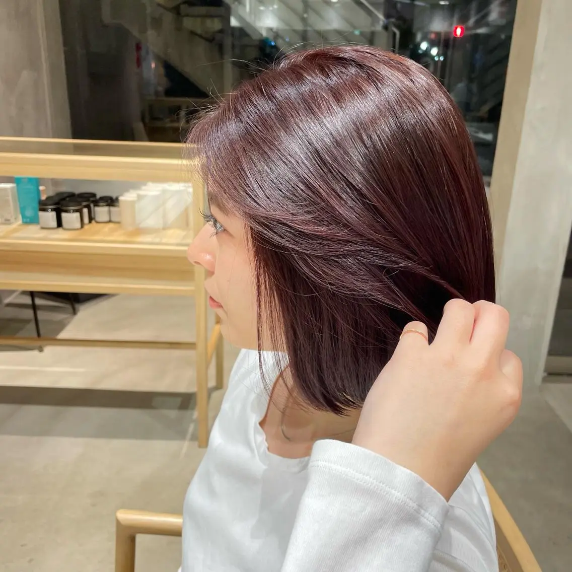 ショート カラー ブラウンカラー レッドカラー 後藤 香乃のヘアスタイル