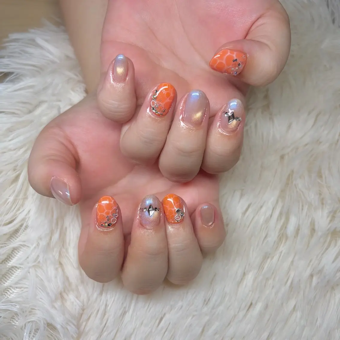 ネイル オーロラネイル ハンドネイル bellnails HARUKAのネイルデザイン