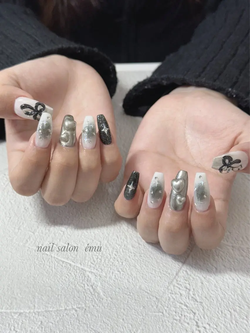 ロング ハンドネイル nail salon émuのネイルデザイン