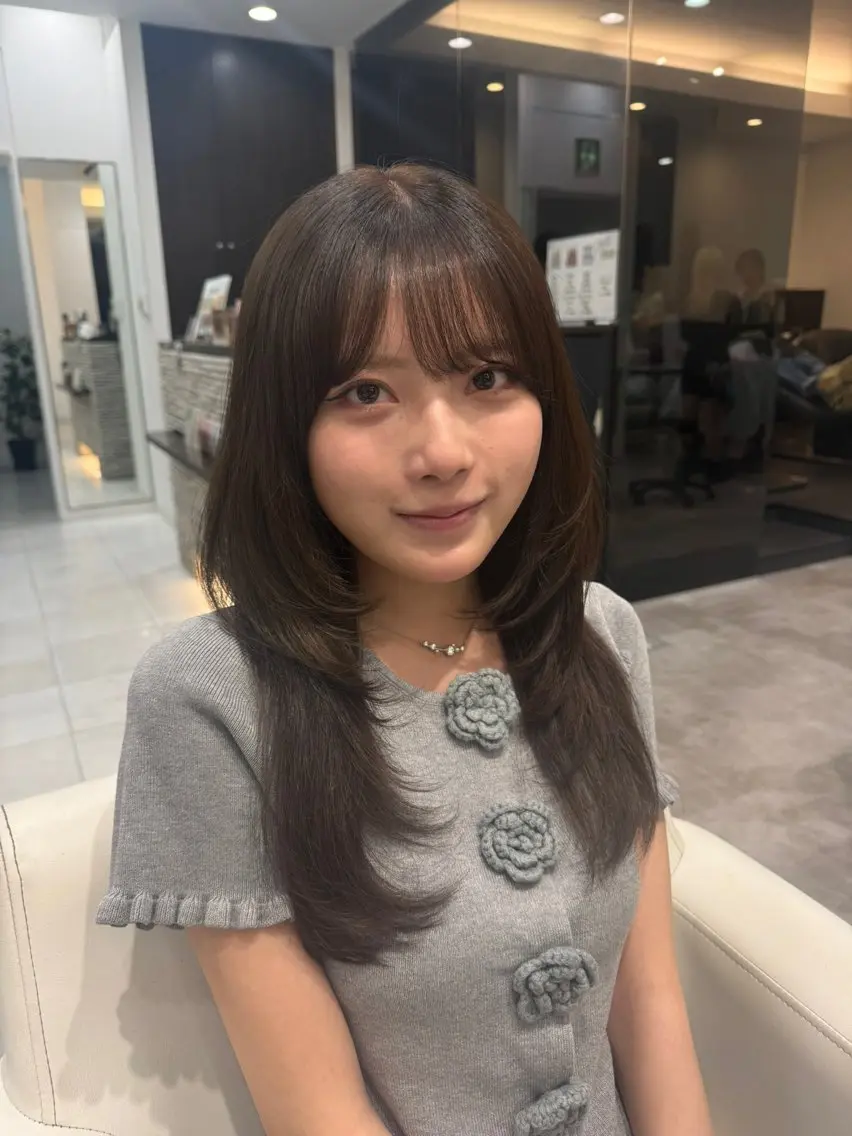 ロング カラー ブラウンカラー ナチュラルブラウン レイヤーカット カット ヘアカラー トリートメント 渋谷髪質改善/縮毛 矯正/かすが🪽🫧のヘアスタイル