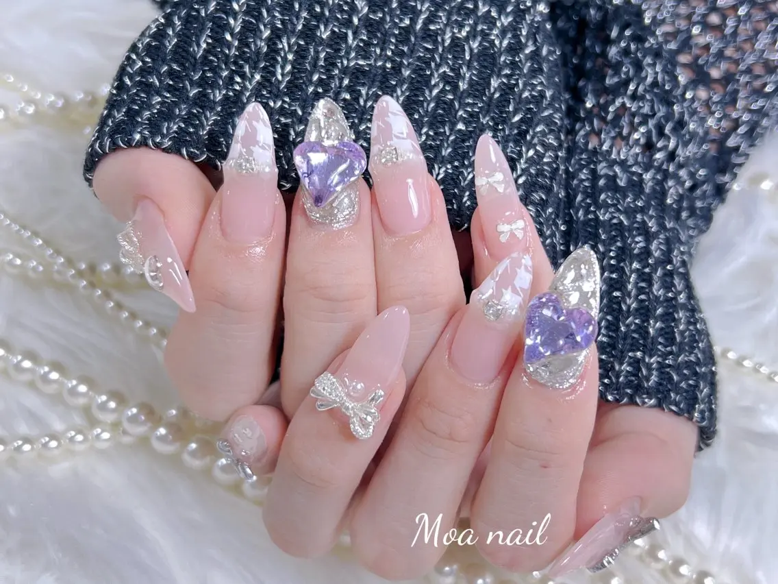 ネイル 長さ出し スカルプネイル ワンホンネイル ハンドネイル Moa nailのネイルデザイン