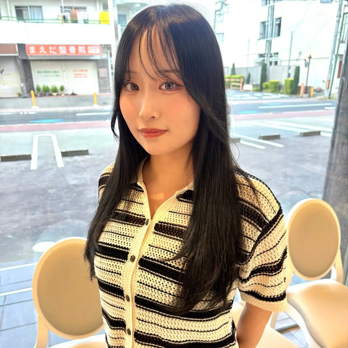 ロング カラー ヘアカラー ブリーチなしwカラー メンズパーマ新居見のヘアスタイル