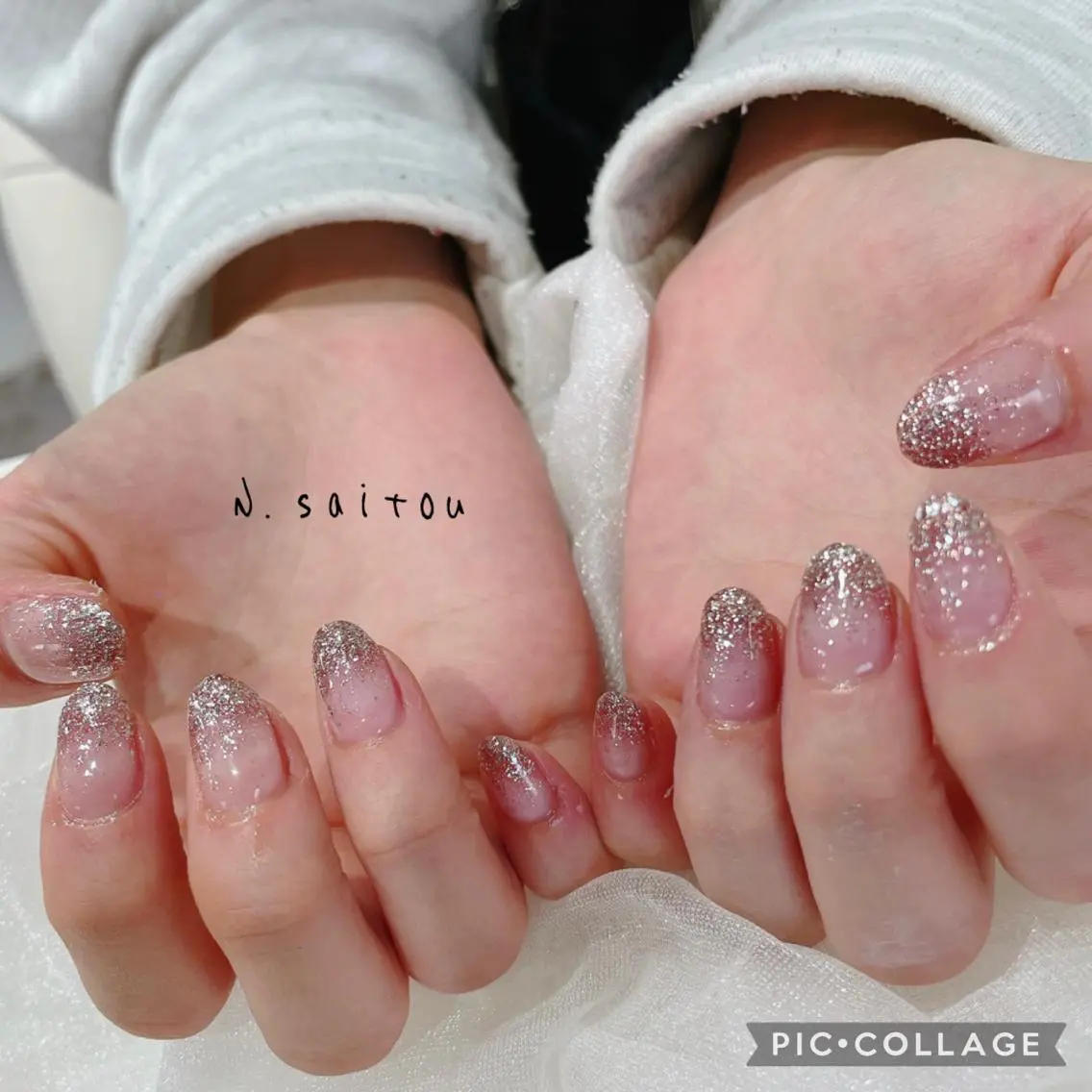 ネイル ラメ(グリッター) ラメグラデーション n. SAITOUのネイルデザイン