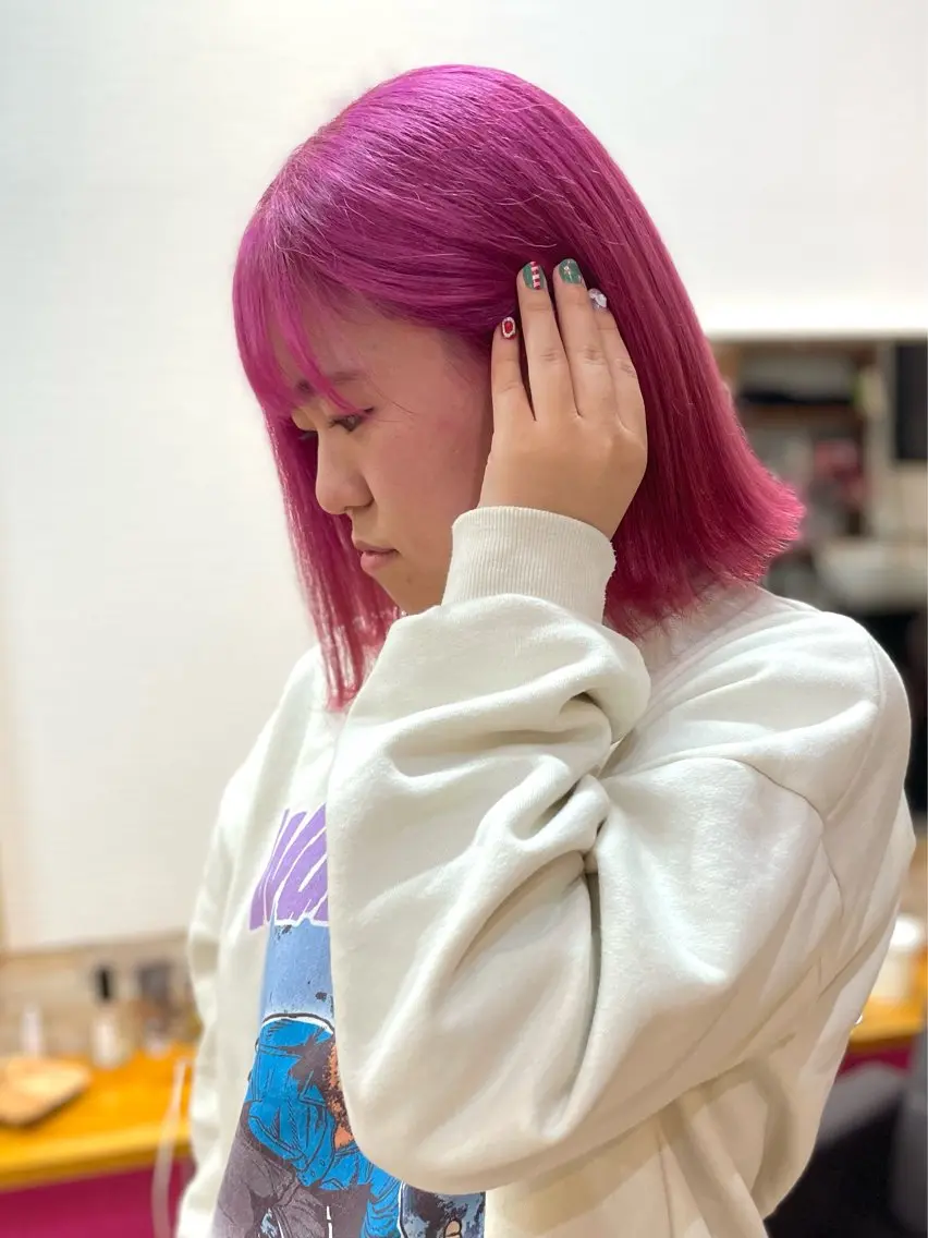 ショート カラー ヘアカラー&縮毛矯正 STAR☆RIVERのヘアスタイル