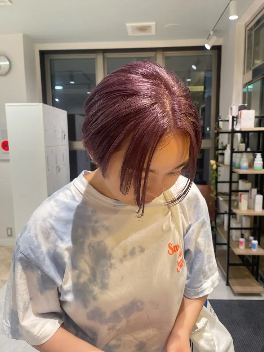 ショート カラー ヘアカラー * 透明感カラー c h i h o *のヘアスタイル