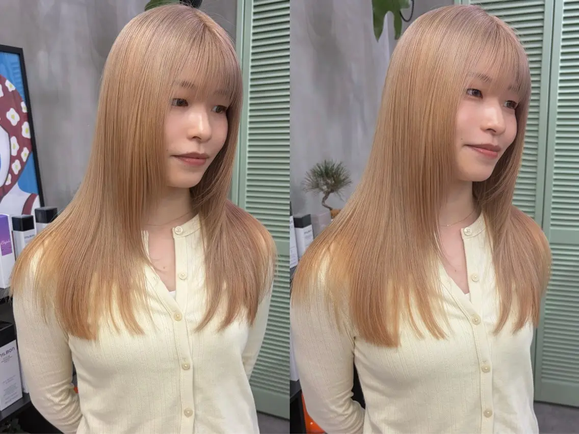 セミロング ボブ くびれヘア ハッシュカット 髪質改善 韓国風ヘア 🫧umu.🫧韓国 /レイヤーカットのヘアスタイル