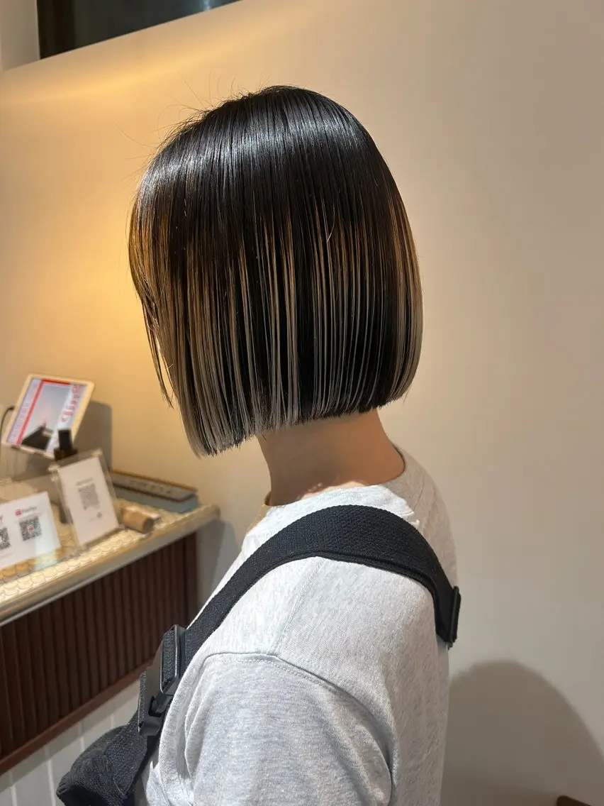 ミディアム カット ヘアカラー トリートメント レイヤーカット🍃 カネコのヘアスタイル