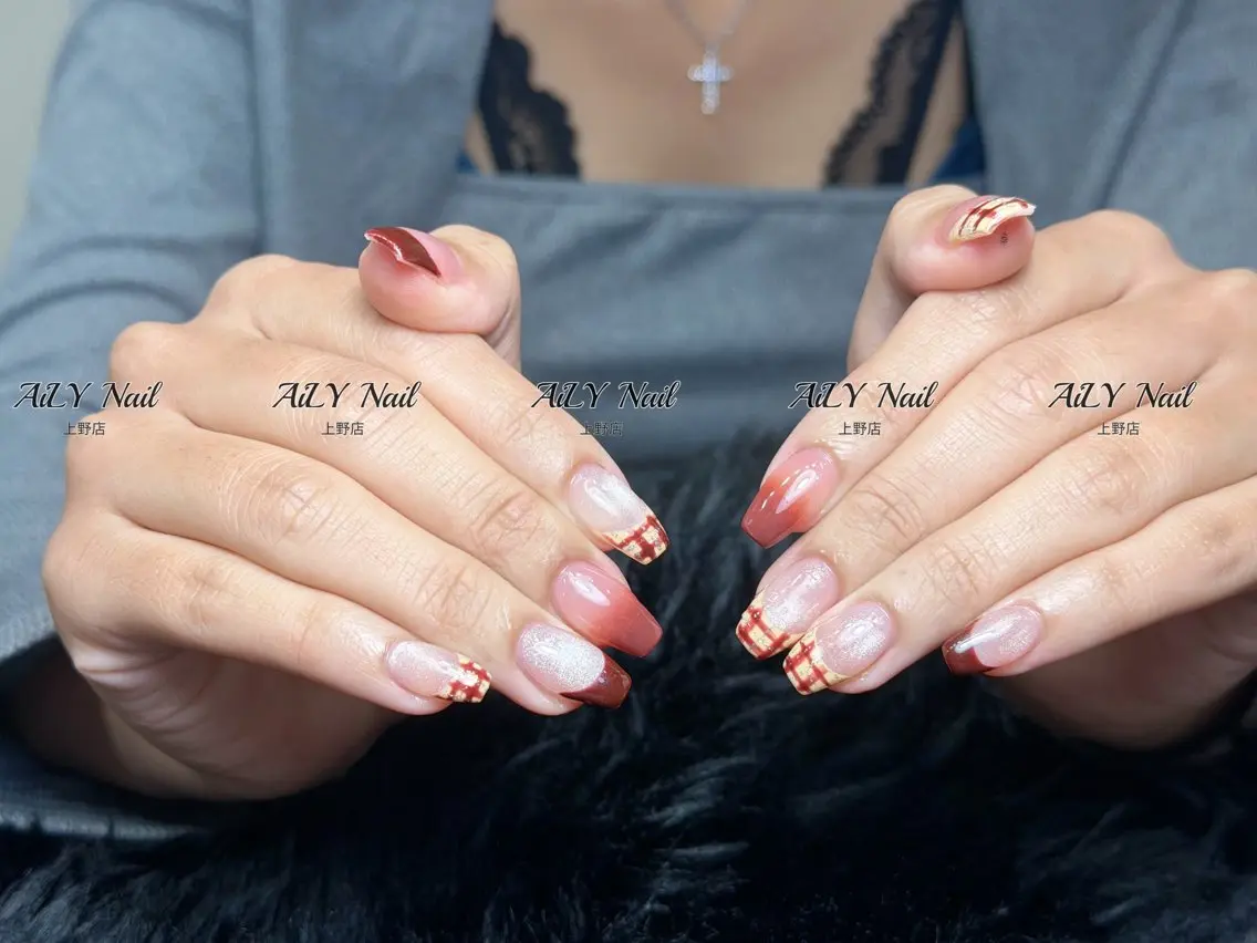 ネイル アートネイル ジェルネイル マグネットネイル ニュアンスネイル シンプルネイル ハンドネイル AiLy Nail 上野店のネイルデザイン