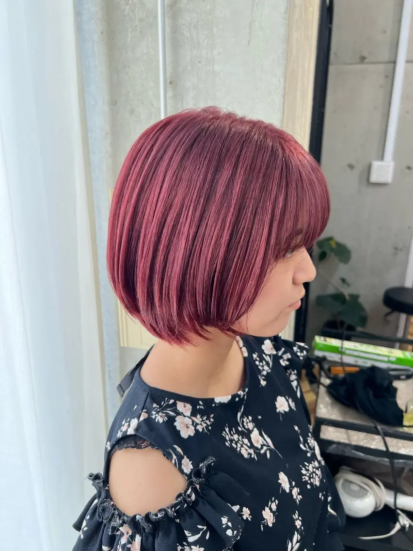 ショート カラー ブリーチ ピンクカラー ヘアカラー Ayaka🩰🎀 ガーリー/暖色♡のヘアスタイル
