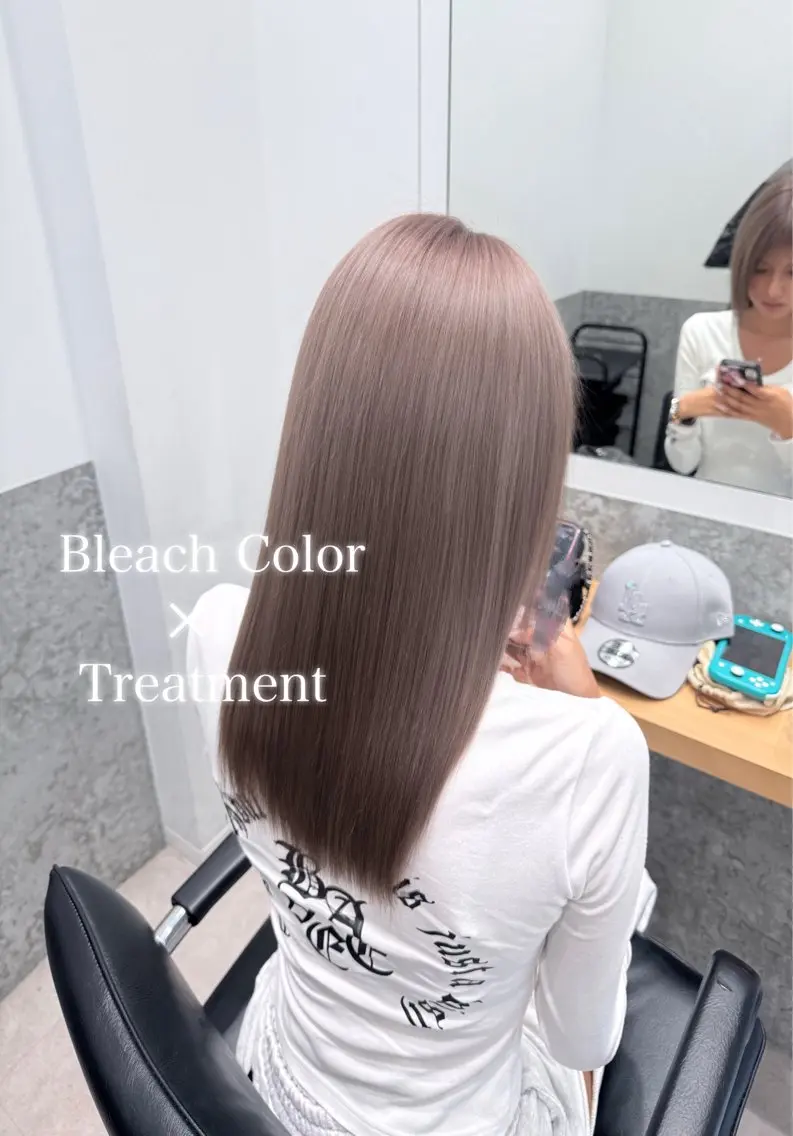 ロング カラー 透明感カラー カット ヘアカラー トリートメント 艶髪ハイトーン💎 Rukumoのヘアスタイル