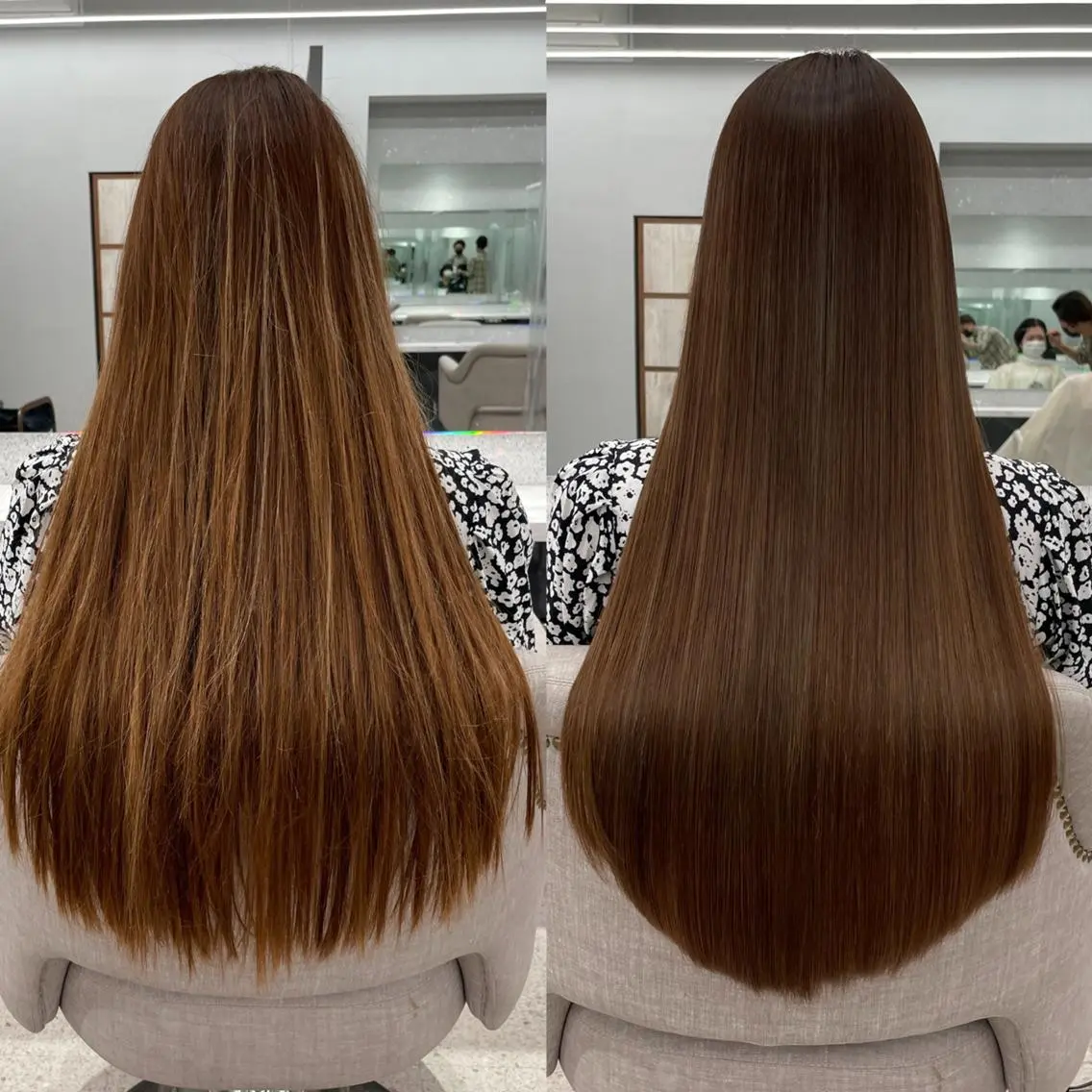 ロング お団子ヘア ミストバング ボブ ハイライト 姫カット カット トリートメント 山本みづき 髪質改善のヘアスタイル