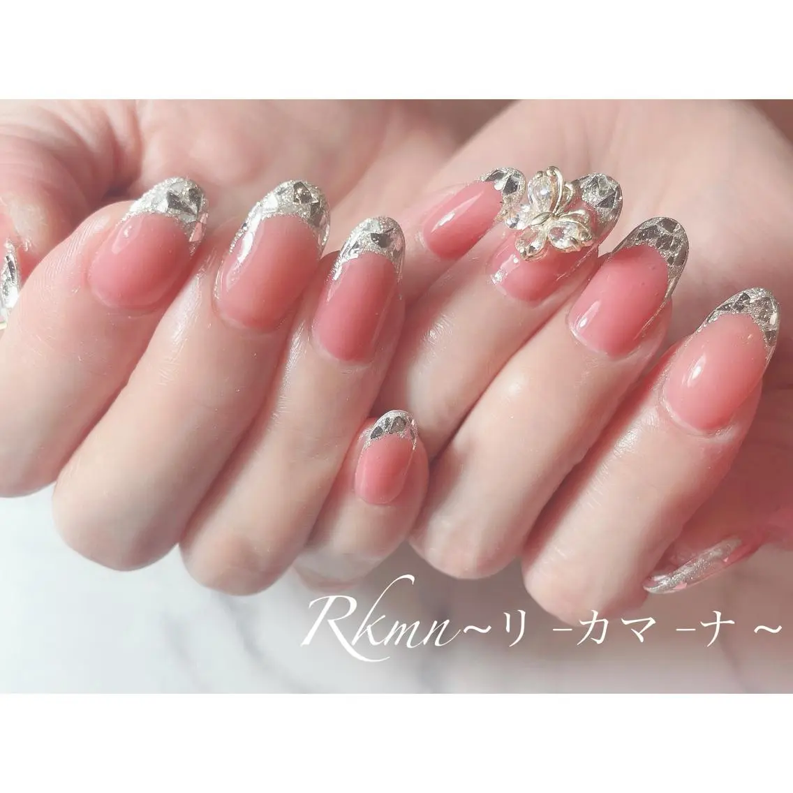 ネイル アートネイル フレンチネイル ジェルネイル ガラスフレンチ グラデーション ハンドネイル フットネイル ハンドケア Rkmn ~リ-カマ-ナ~のネイルデザイン