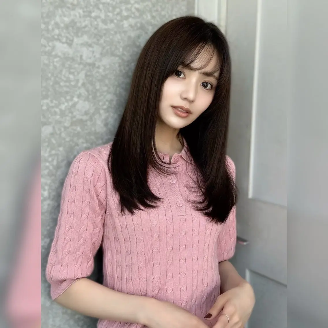 ロング カラー 顔まわりレイヤー 韓国風ヘア レイヤーカット 小顔カット カット ヘアカラー トリートメント レイヤー/艶感カラー /メンズ/KOSEIのヘアスタイル