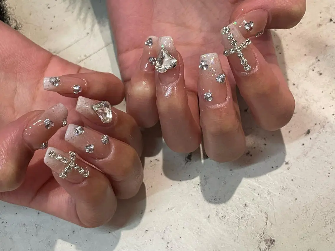 ネイル ハンドネイル 韓国/ワンホン/長さ 出しつけ放題🎀のネイルデザイン