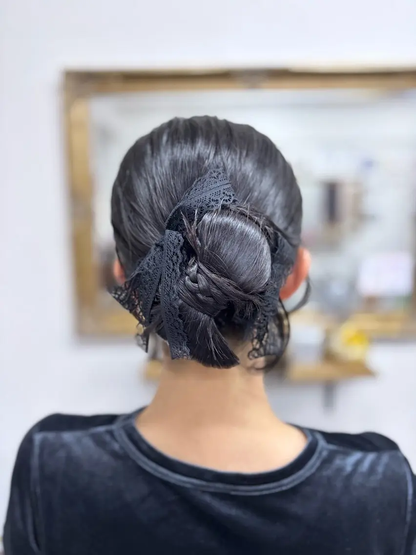 セミロング ヘアアレンジ ⭐︎moe 【ヘアセット🧸】のヘアスタイル