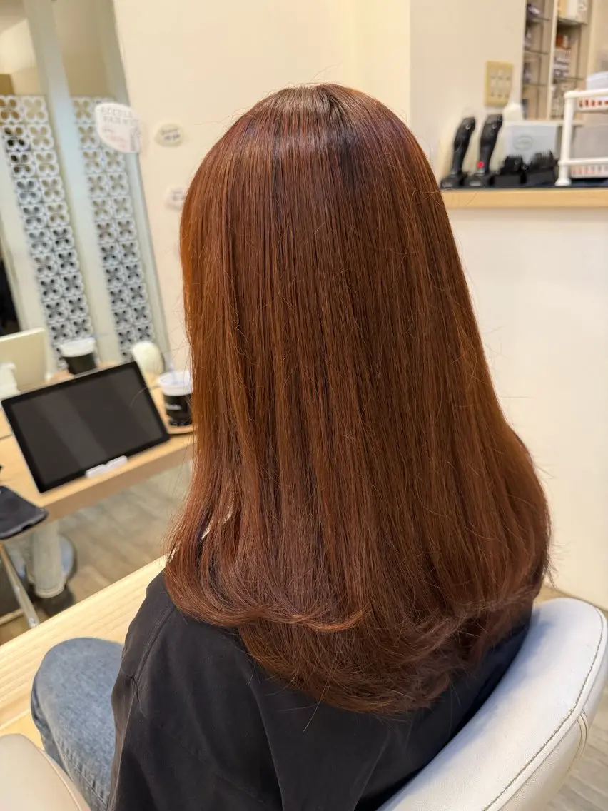カラー ブラウンカラー オレンジ オレンジブラウン 🎀南田 晴香🎀のヘアスタイル