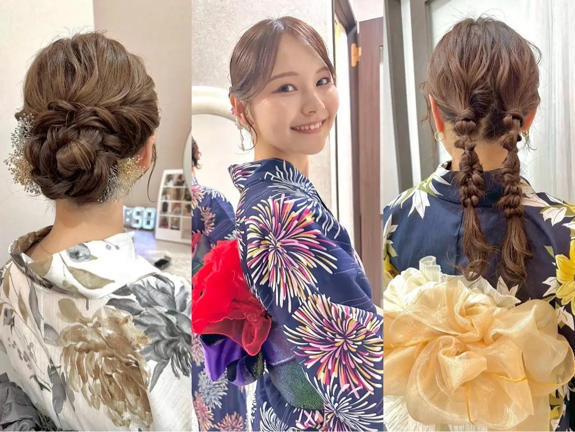 浴衣ヘアセットの写真