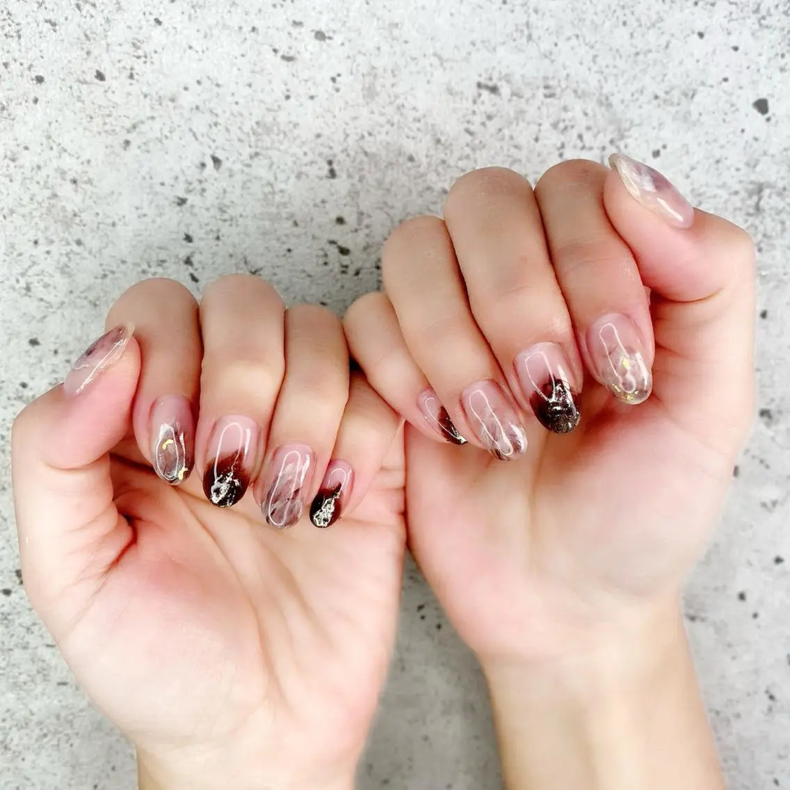 セミロング カラー パーマ ヘアアレンジ メンズ キッズ ネイル マツエク・マツパ アイブロウ ブラウンカラー カラーマツエク ブラウン ニュアンスネイル バレンタイン ハンドネイル Salon Ｋのネイルデザイン
