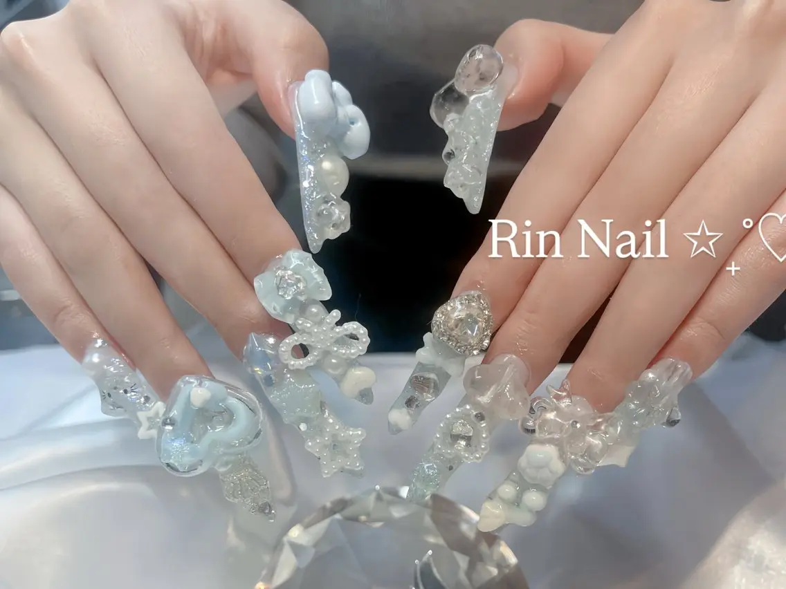 ネイル チークネイル フラッシュネイル フラワーネイル フットネイル ジェルネイル ハンドネイル Rin Nail Shinokuboのネイルデザイン