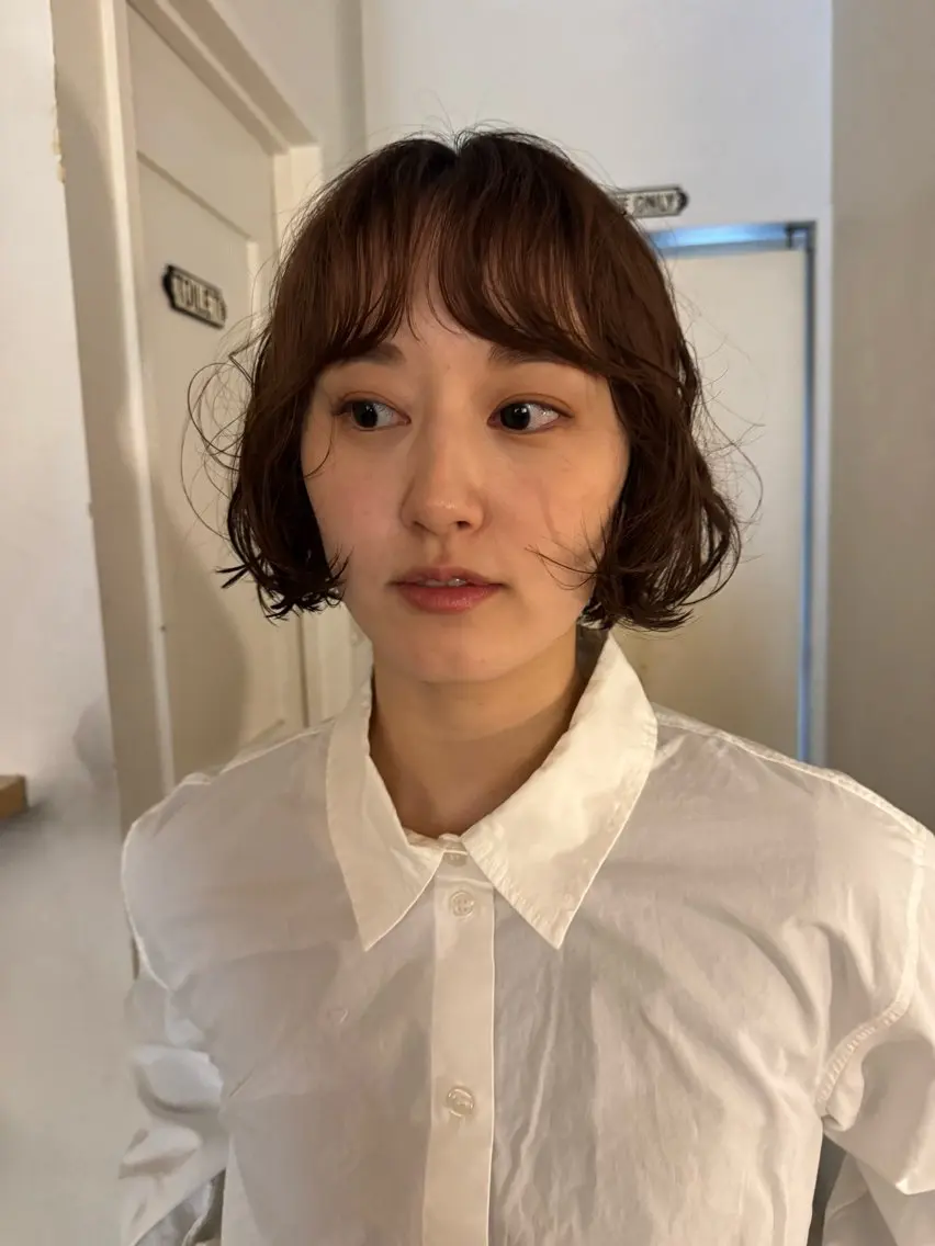 ショート パーマ ボブ カット ヘアカラー パーマ kai🐇今泉 Musiiikのヘアスタイル