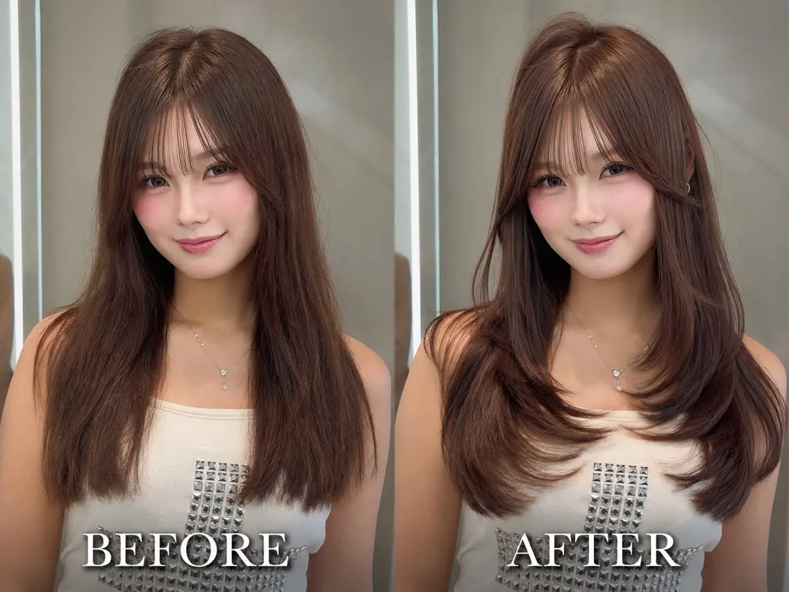 ミディアム カラー ヘアアレンジ ヘアカラー トリートメント 【博多髪質改善】 吉村　清志のヘアスタイル