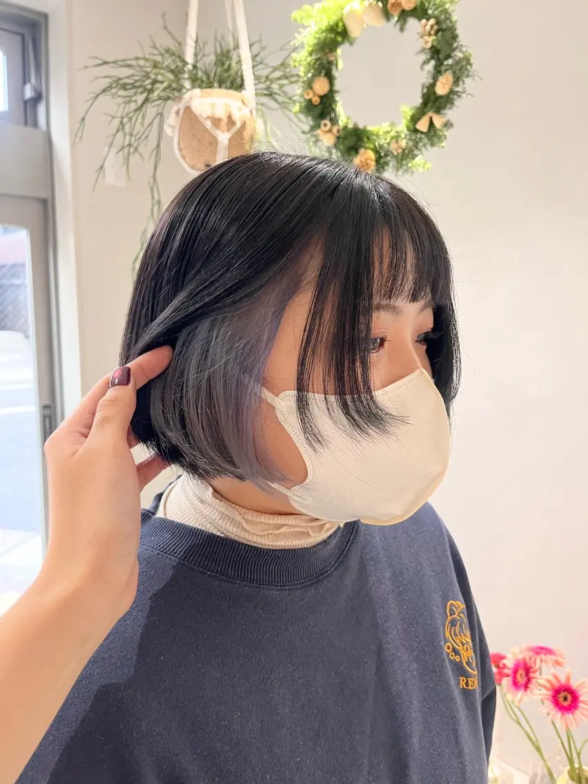 ショート カラー インナーカラー 顔まわりレイヤー レイヤーカット 暖色カラー/ ヘアセット🌛櫻井舞のヘアスタイル