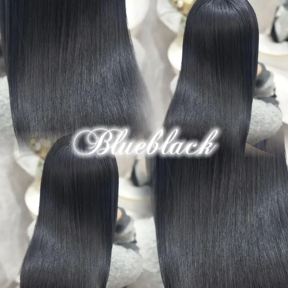 ロング カラー 黒髪 ブルーカラー ブルーブラック ヘアカラー トリートメント 💞相澤 咲希💞のヘアスタイル