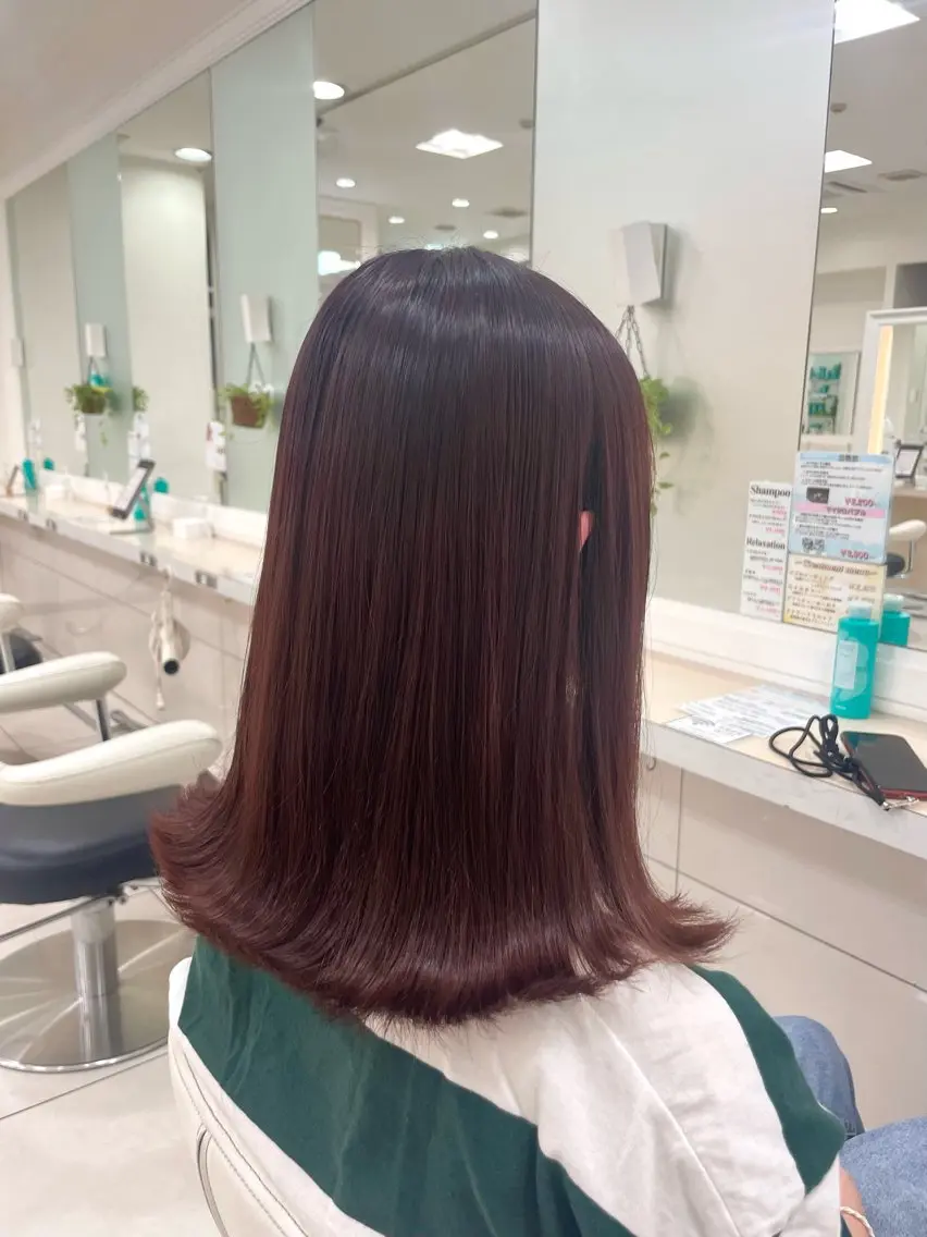 ミディアム カラー ヘアカラー 崎山 紗吏のヘアスタイル