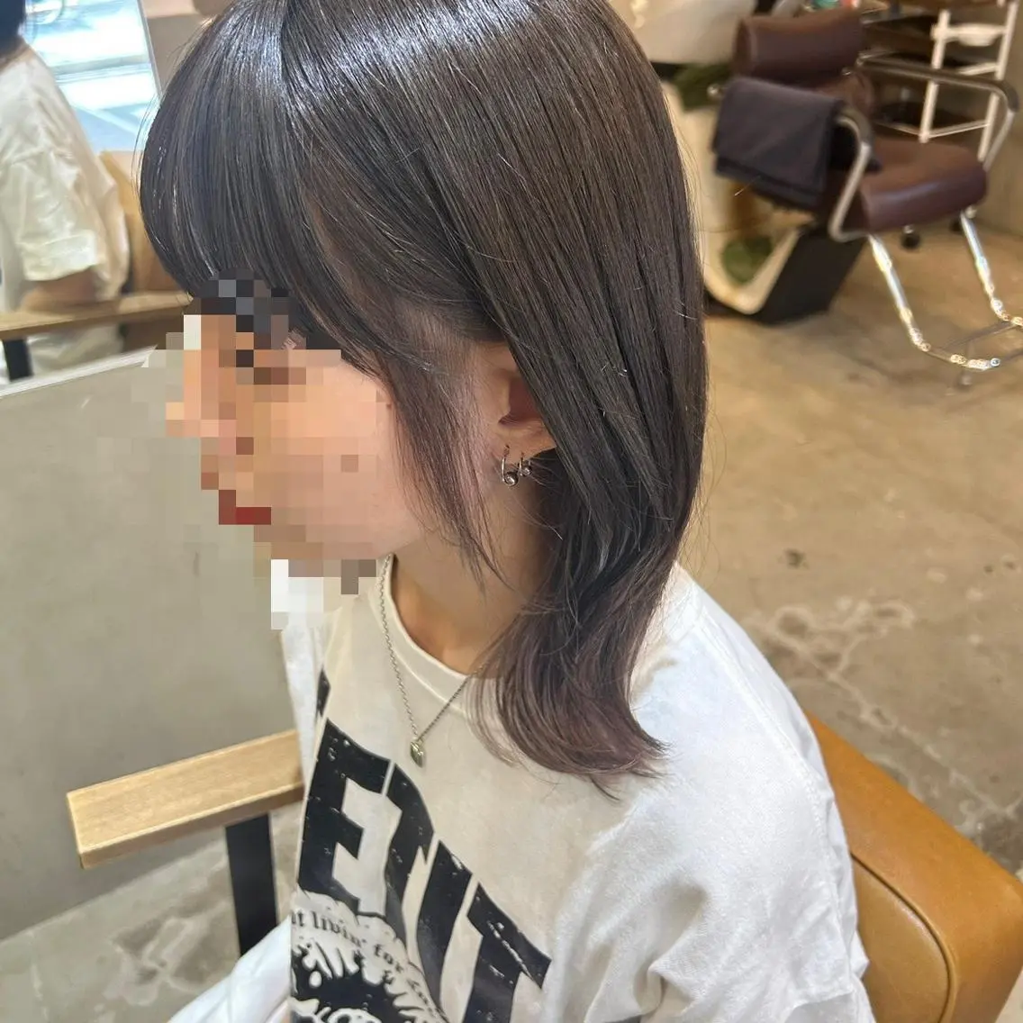 ミディアム カラー カット ヘアカラー トリートメント 若狭 彩花のヘアスタイル
