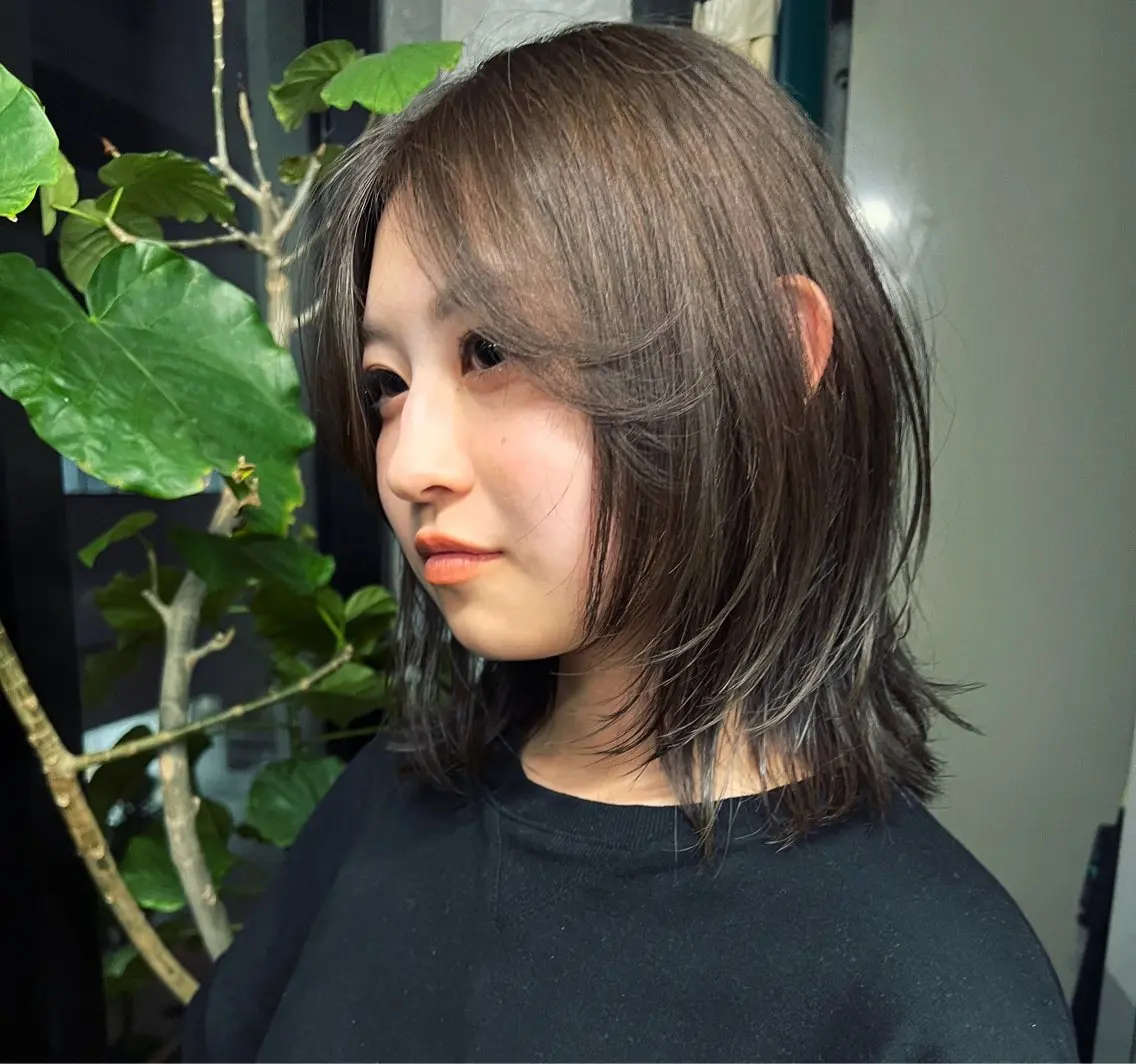 ミディアム カット ヘアカラー ハッシュカット カシマハヤトのヘアスタイル