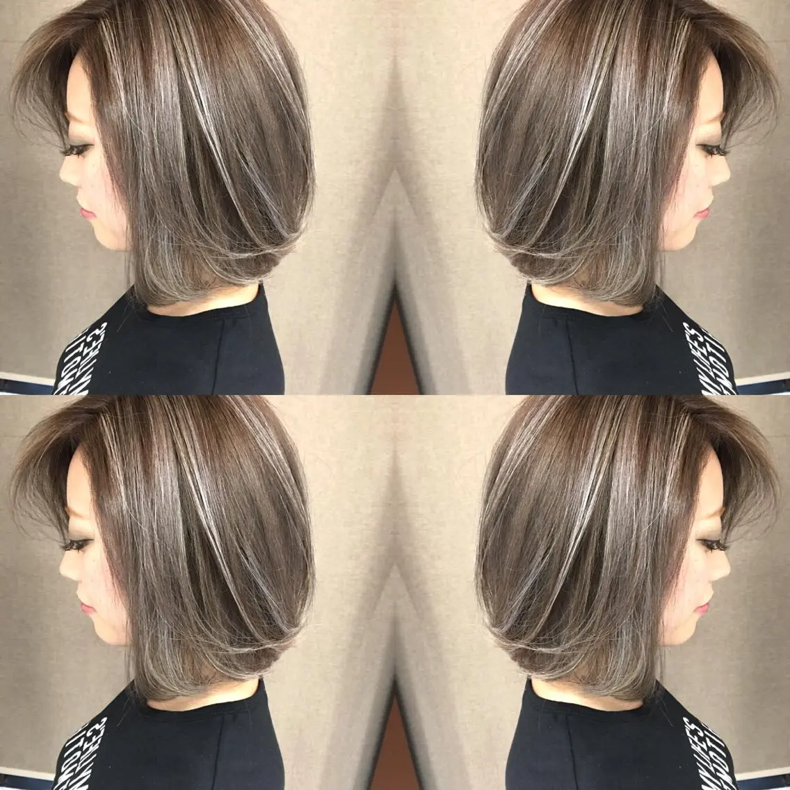 ショート カラー ハイライトカラー シルバー 3Dハイライト ハイライト ヘアカラー トリートメント 井上 一平のヘアスタイル