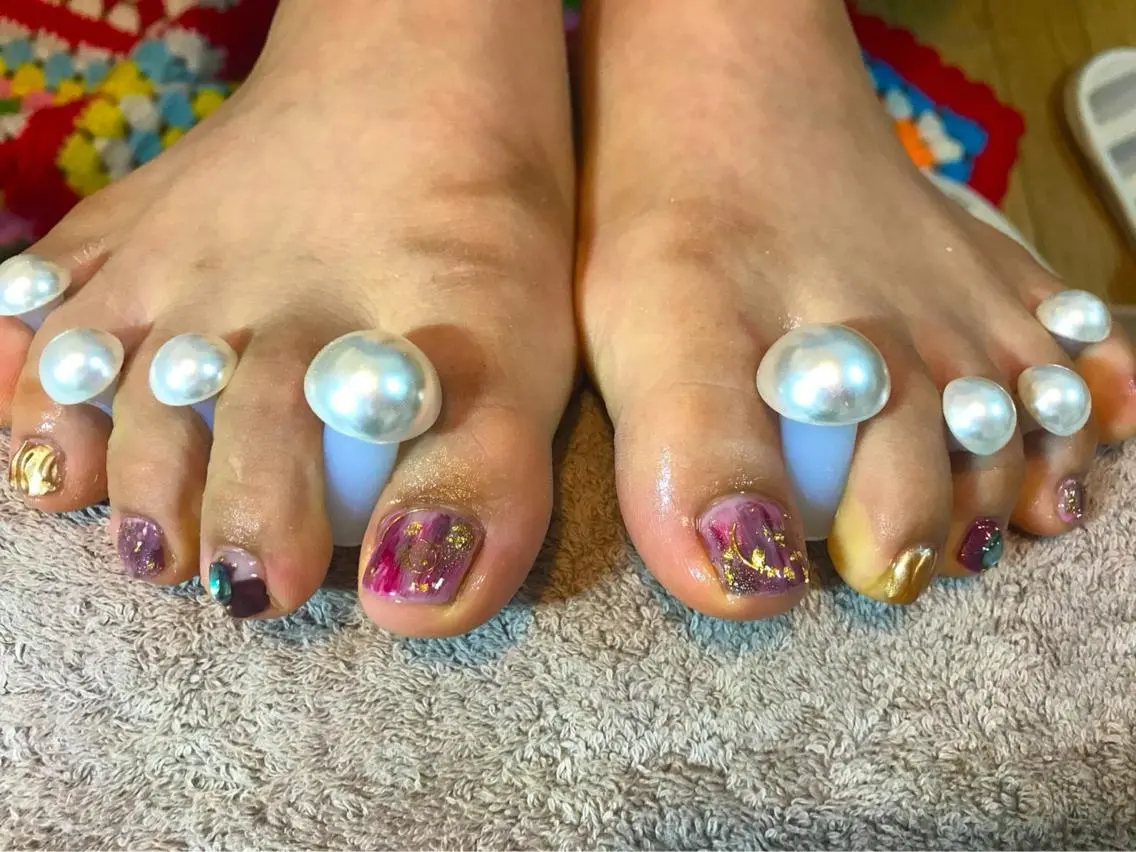ネイル フットネイル ニュアンスネイル ハンドネイル GéRanium Harukaのネイルデザイン