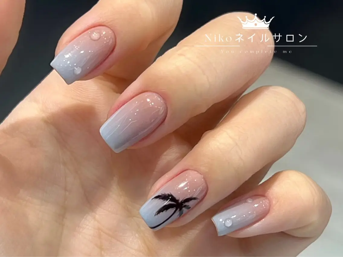ネイル チークネイル フットネイル フレンチネイル ジェルネイル ガラスフレンチ Nikosalon rikoのネイルデザイン
