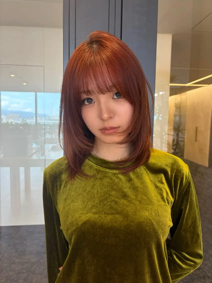 ミディアム ボブ 髪質改善 レイヤーカット 似合わせカット 縮毛矯正 カット トリートメント 🩷似合わせカット 🩷透明感カラーのヘアスタイル