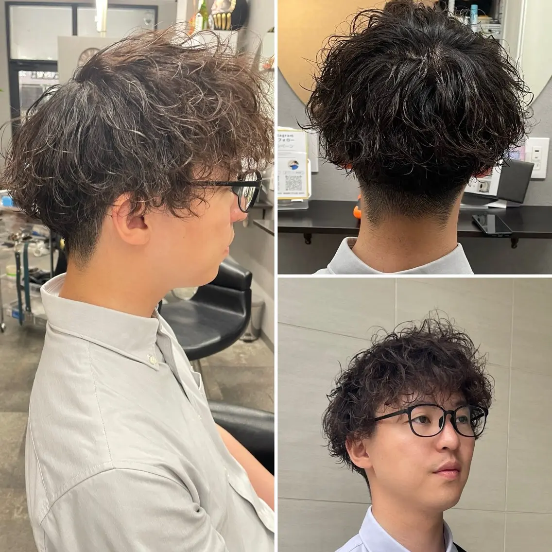 ショート メンズ マッシュ メンズパーマ 刈り上げ カット パーマ ヘアセット 🌹ミラクル美容師 🌹くっぽのヘアスタイル