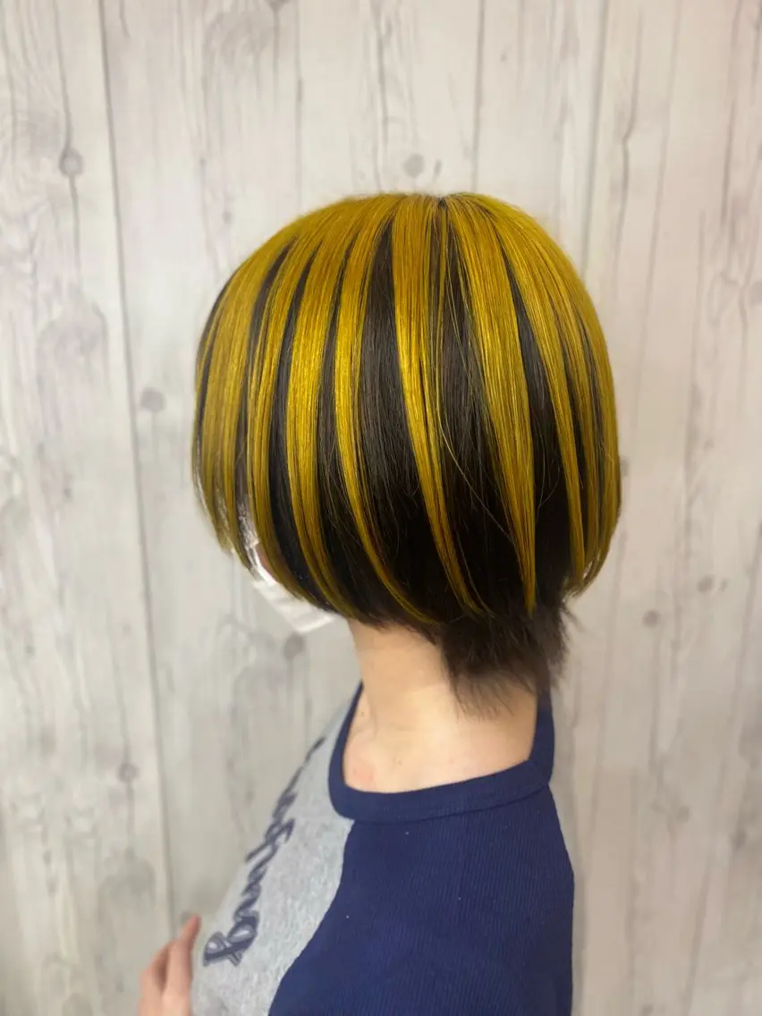 ミディアム イエローカラー ヘアカラー ゆぴ☾‪/推しカラー /ハイトーンのヘアスタイル
