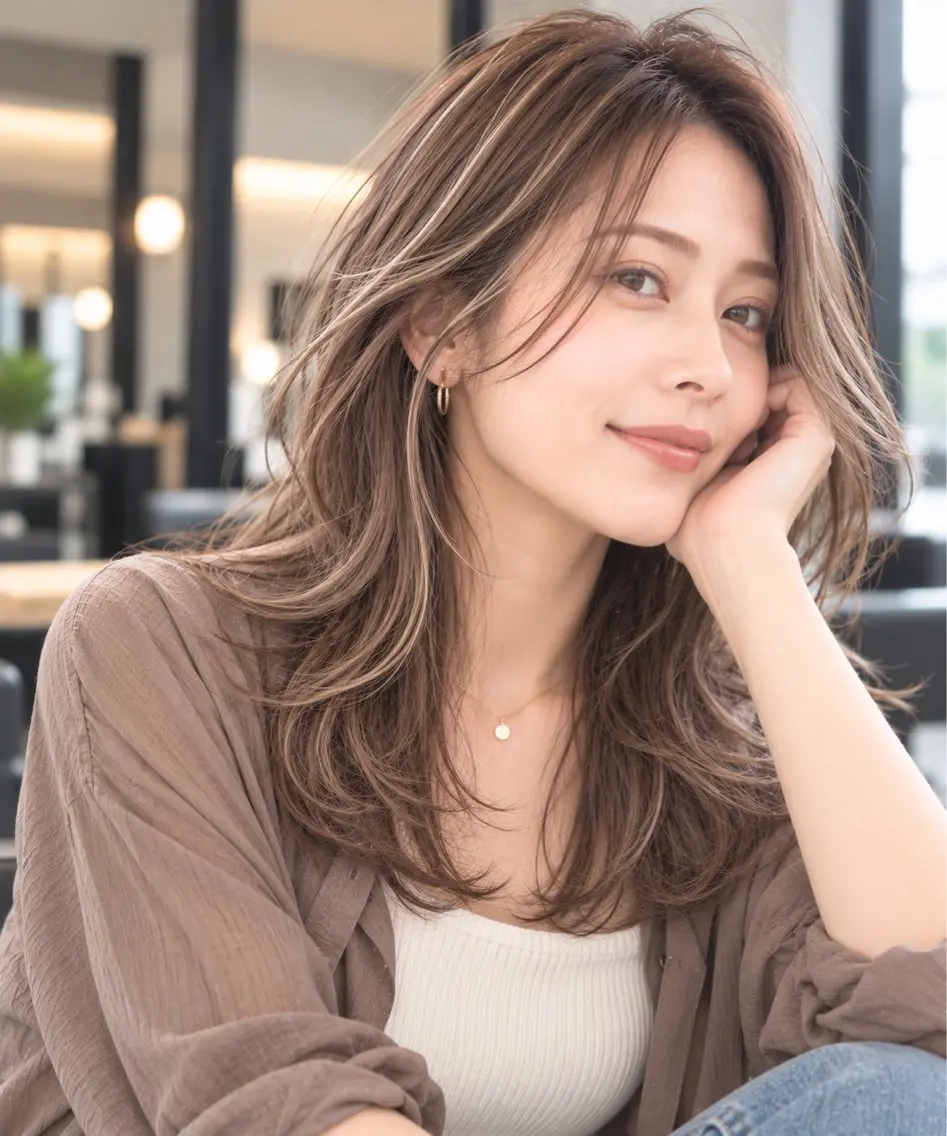 セミロング カラー カット ヘアカラー トリートメント 西山竜一 /垢抜け大人髪のヘアスタイル