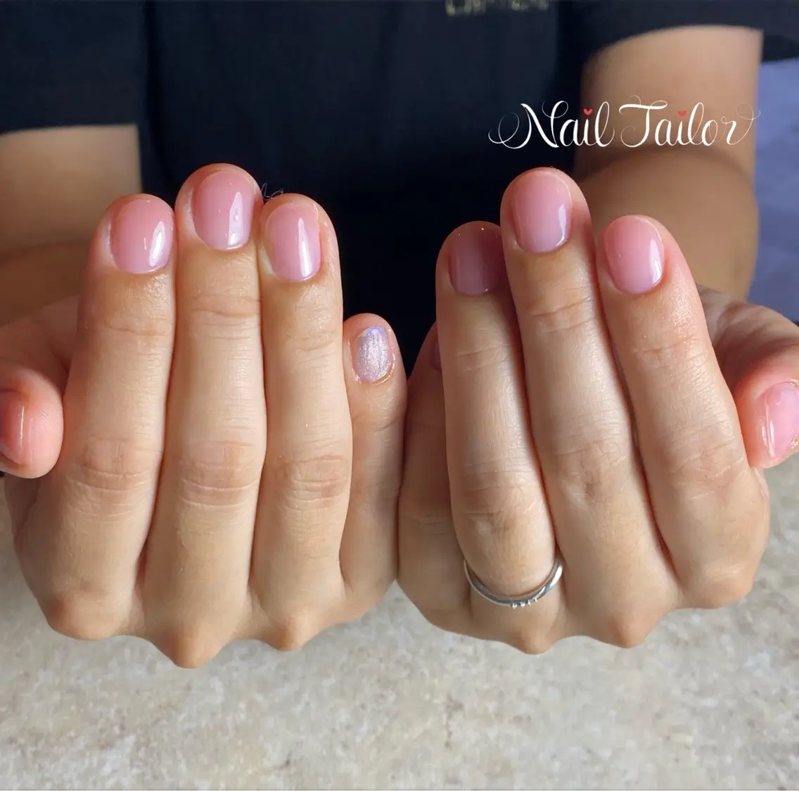 ネイル 長さ出し ジェルネイル マグネットネイル オフィスネイル ピンク ハンドネイル NailTailor ネイルテイラーのネイルデザイン