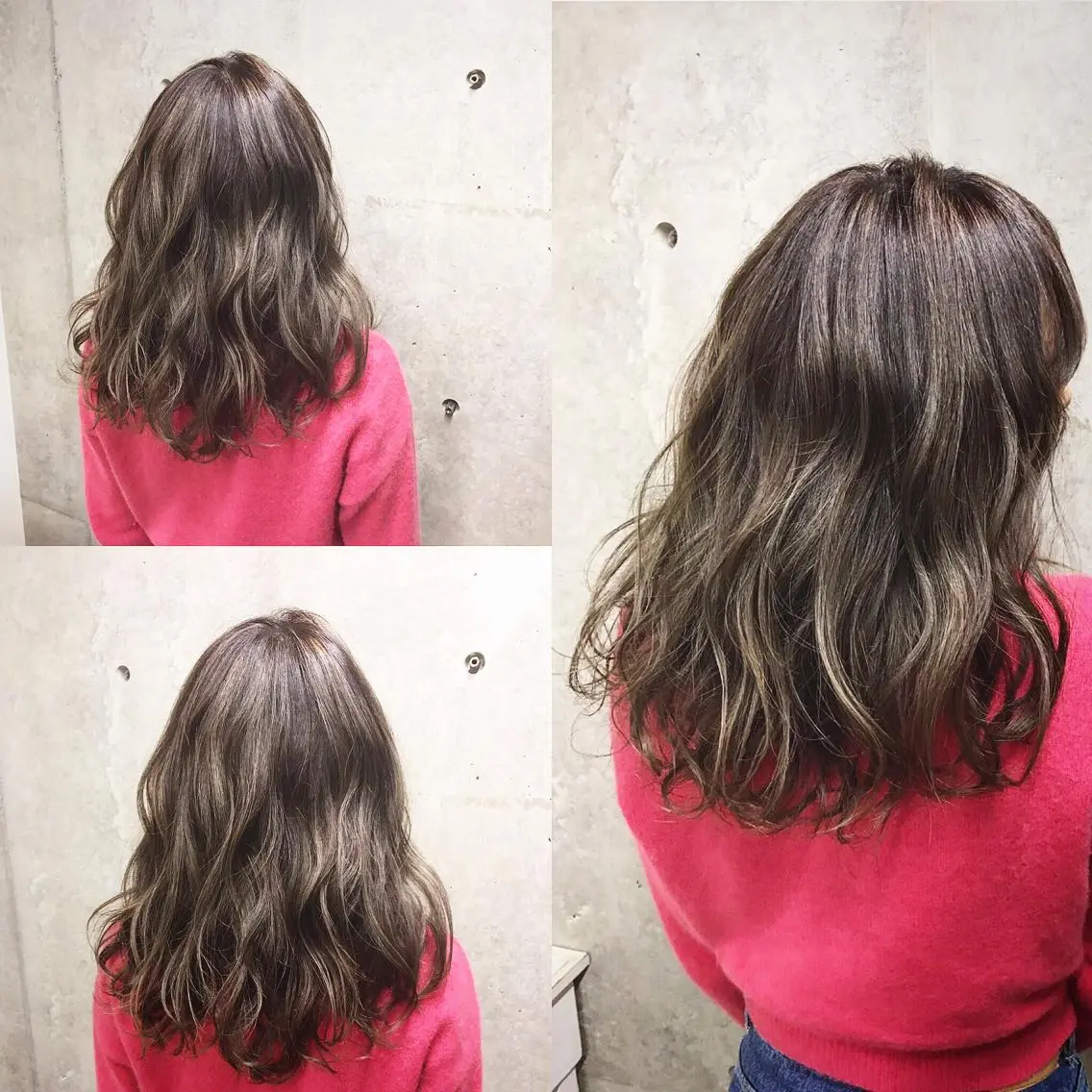 セミロング ロング カラー ブリーチ ハイライトカラー ハイライト 及川 光のヘアスタイル