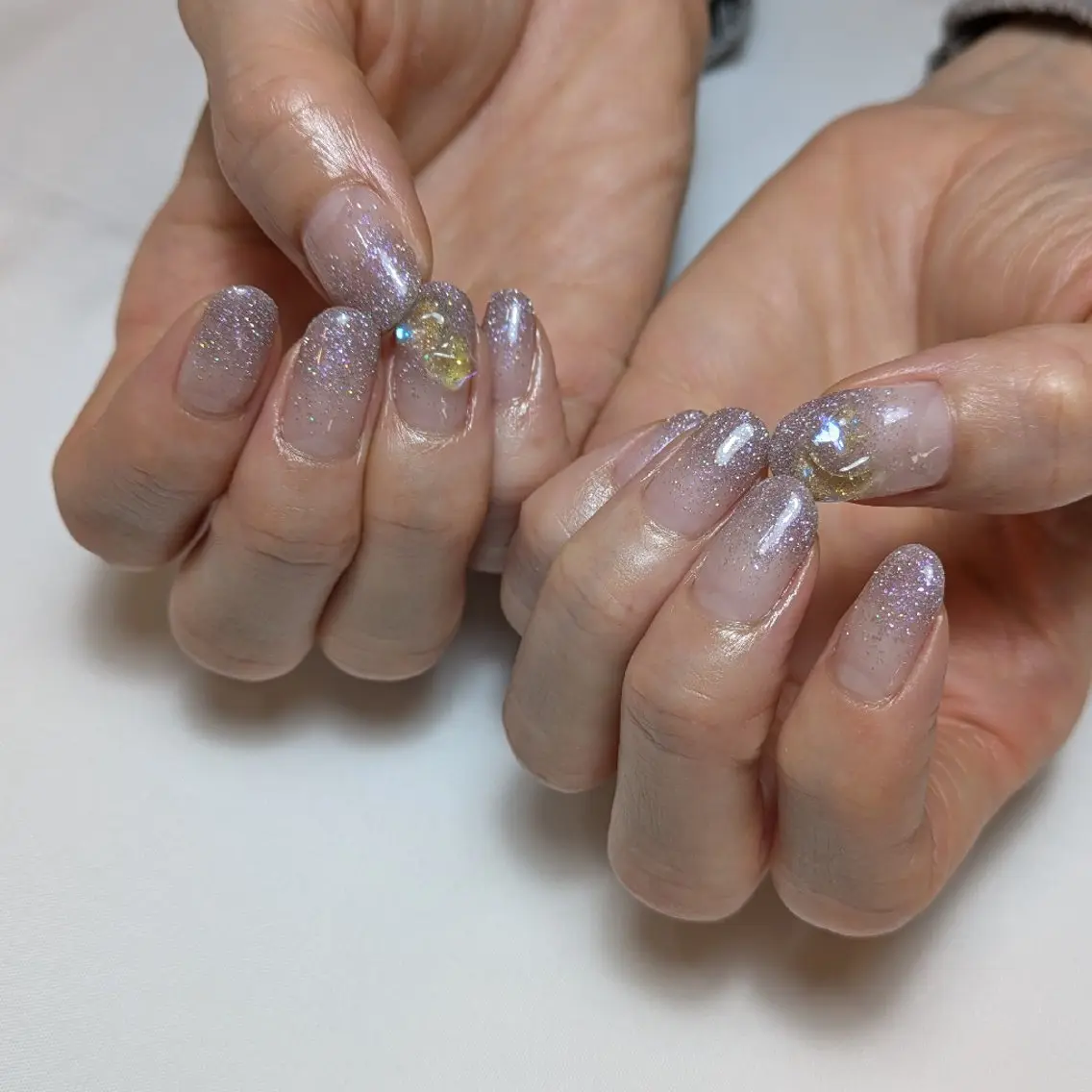ネイル クリアネイル ストーンネイル ハンドネイル rokunana 佐野のネイルデザイン