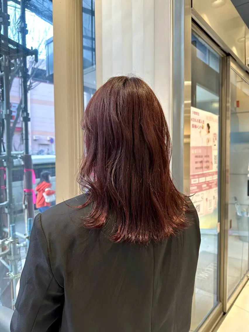 ロング カラー クロスパーマ/うる艶 カラー/Kurumiのヘアスタイル