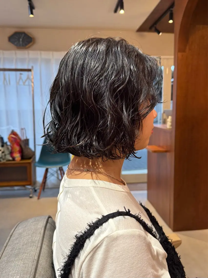 ショート ボブ カット パーマ トリートメント ボブ美容師💛 AYUMIのヘアスタイル
