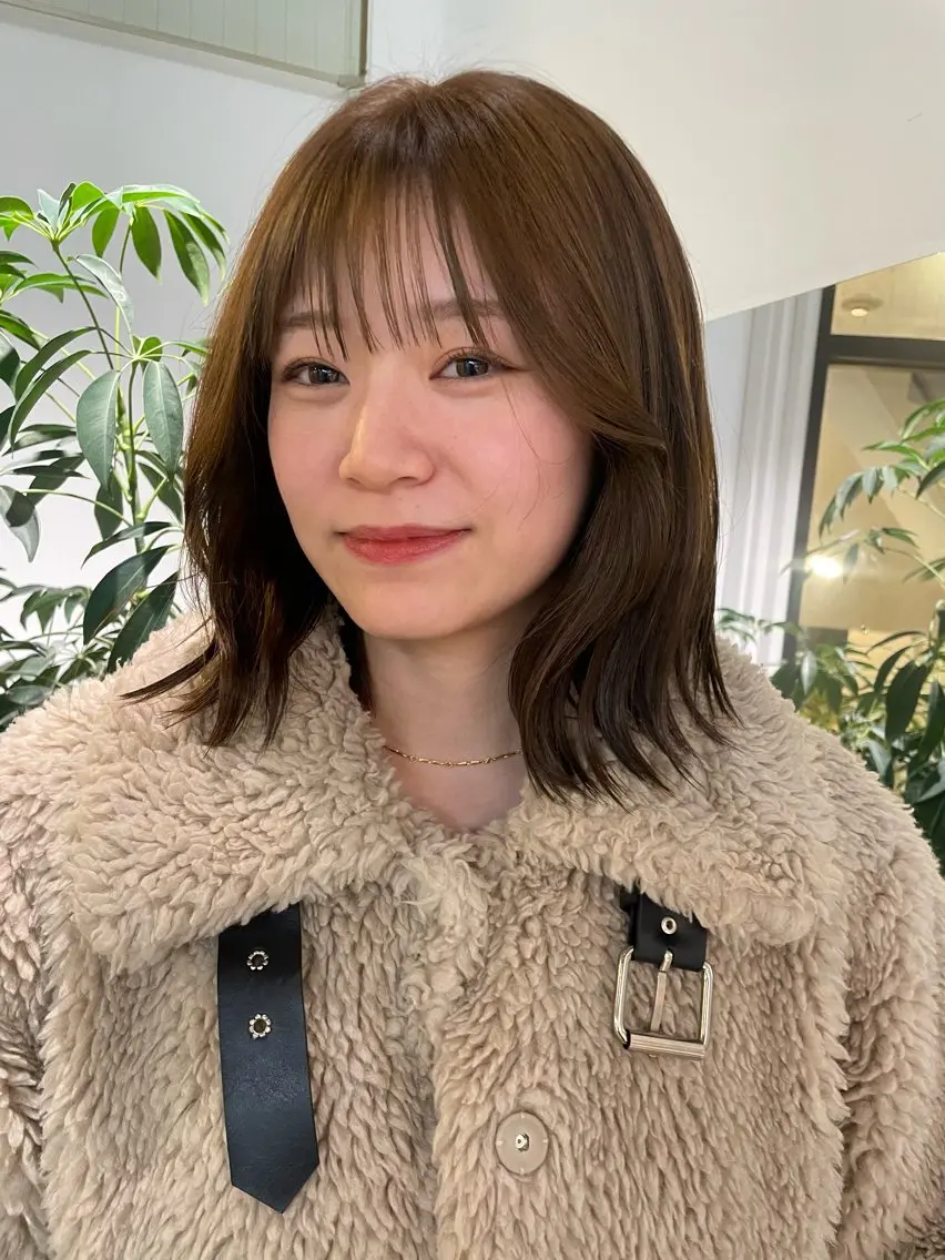 ミディアム カラー ヘアカラー Nico☺︎🎀YU ボブ/カットのヘアスタイル