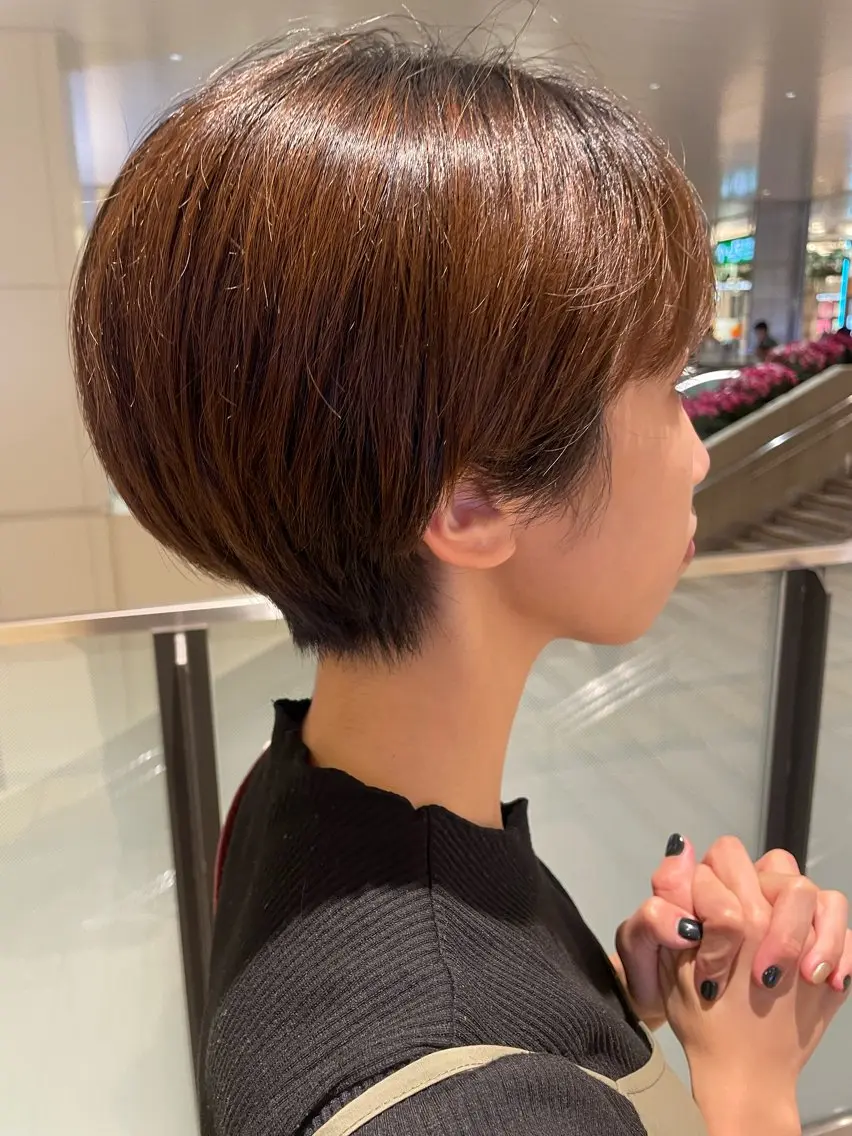 ショート カラー 丸みショート 髪質改善 ショートヘア カット ヘアカラー トリートメント 【千葉駅南口歩1分】 MAKAのヘアスタイル